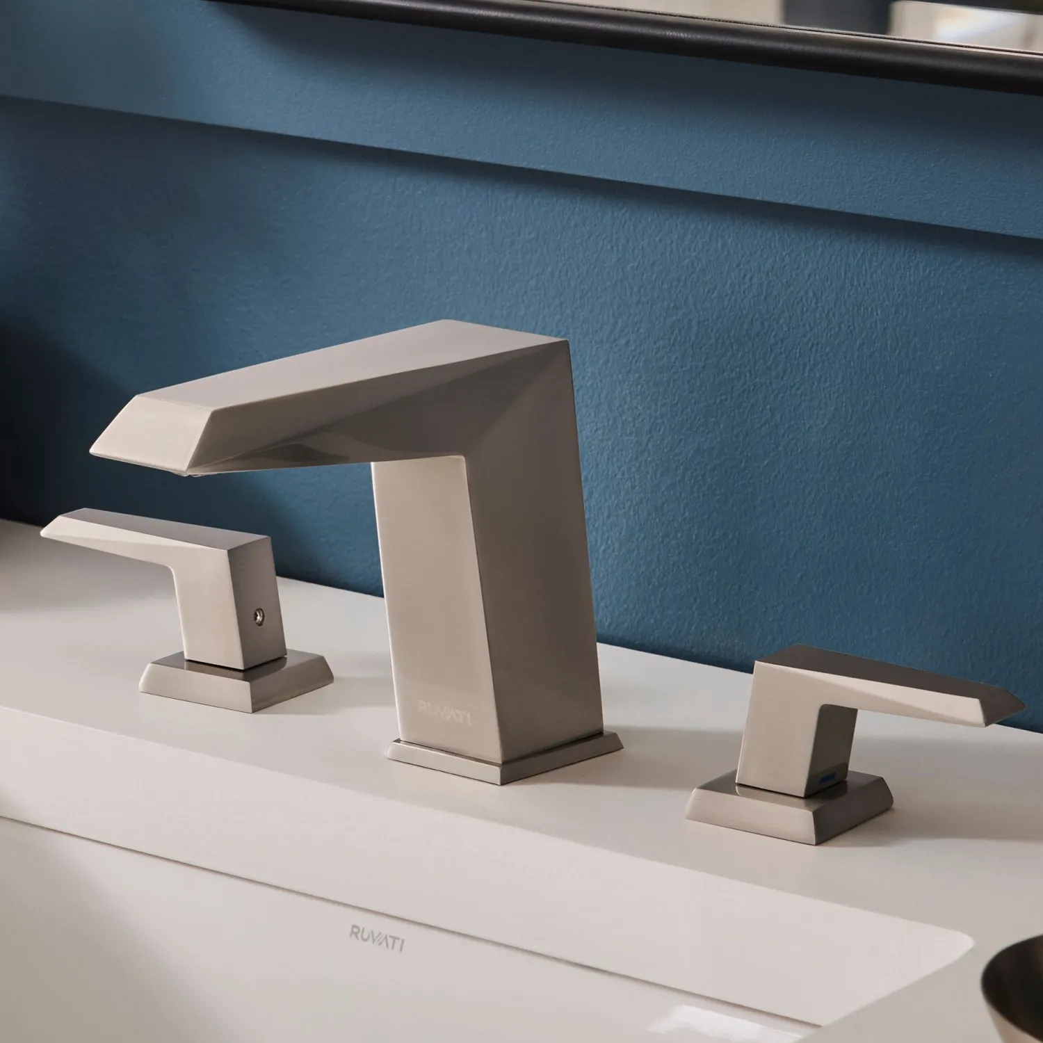 Discount Tropea Modern Widespread Bathroom Faucet in Brushed Nickel 8" Widespread