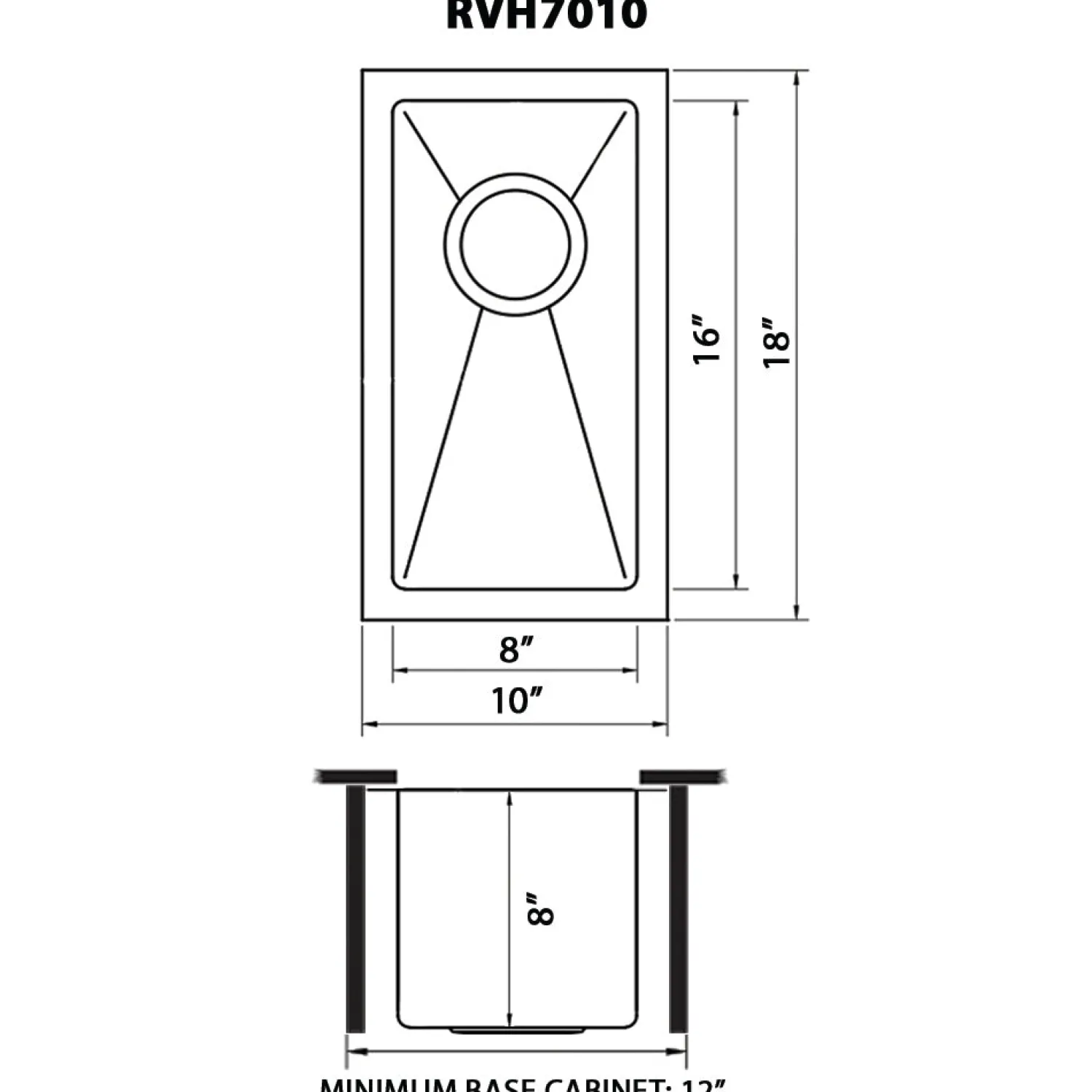New 10" Undermount Bar Prep Tight Raduis 16 Gauge Stainless Steel Kitchen Sink Stainless Steel Sinks|Single Bowl Sinks