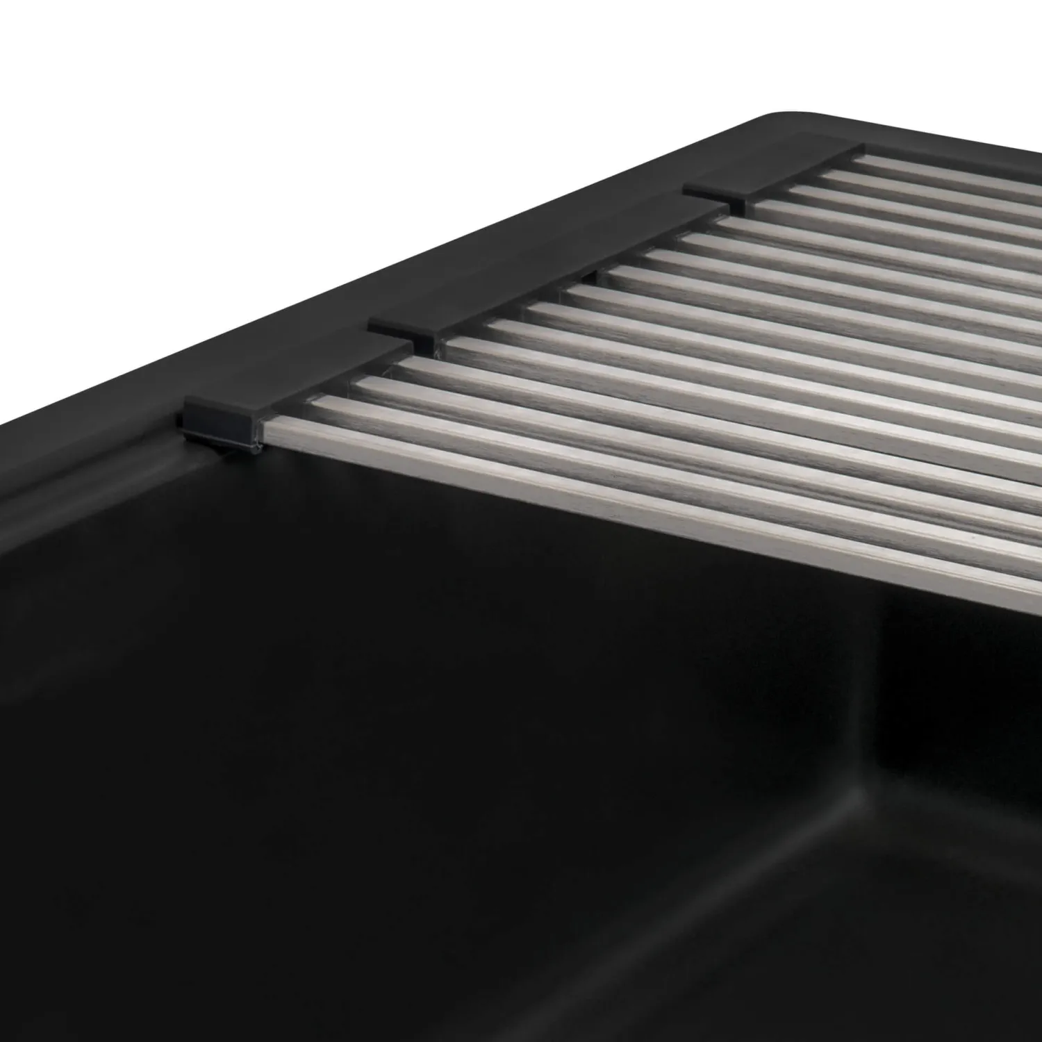 Online 33" Undermount Composite Workstation Sink in Black Undermount Sinks|Single Bowl Sinks