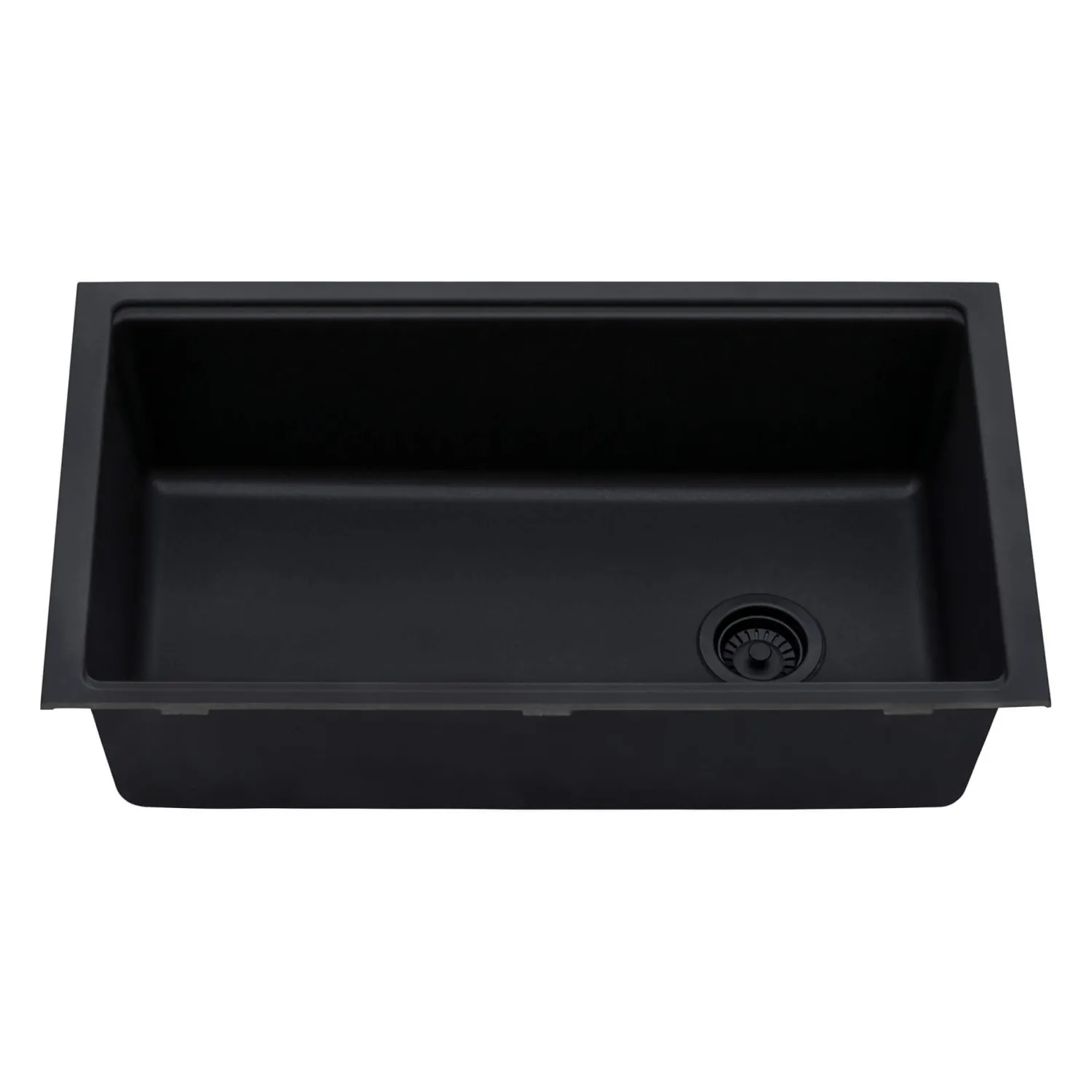 Online 33" Undermount Composite Workstation Sink in Black Undermount Sinks|Single Bowl Sinks