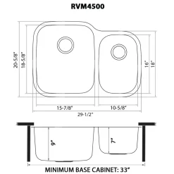 Discount 29" Undermount Double Bowl 16 Gauge Stainless Steel Kitchen Sink Stainless Steel Sinks|Double Bowl Sinks