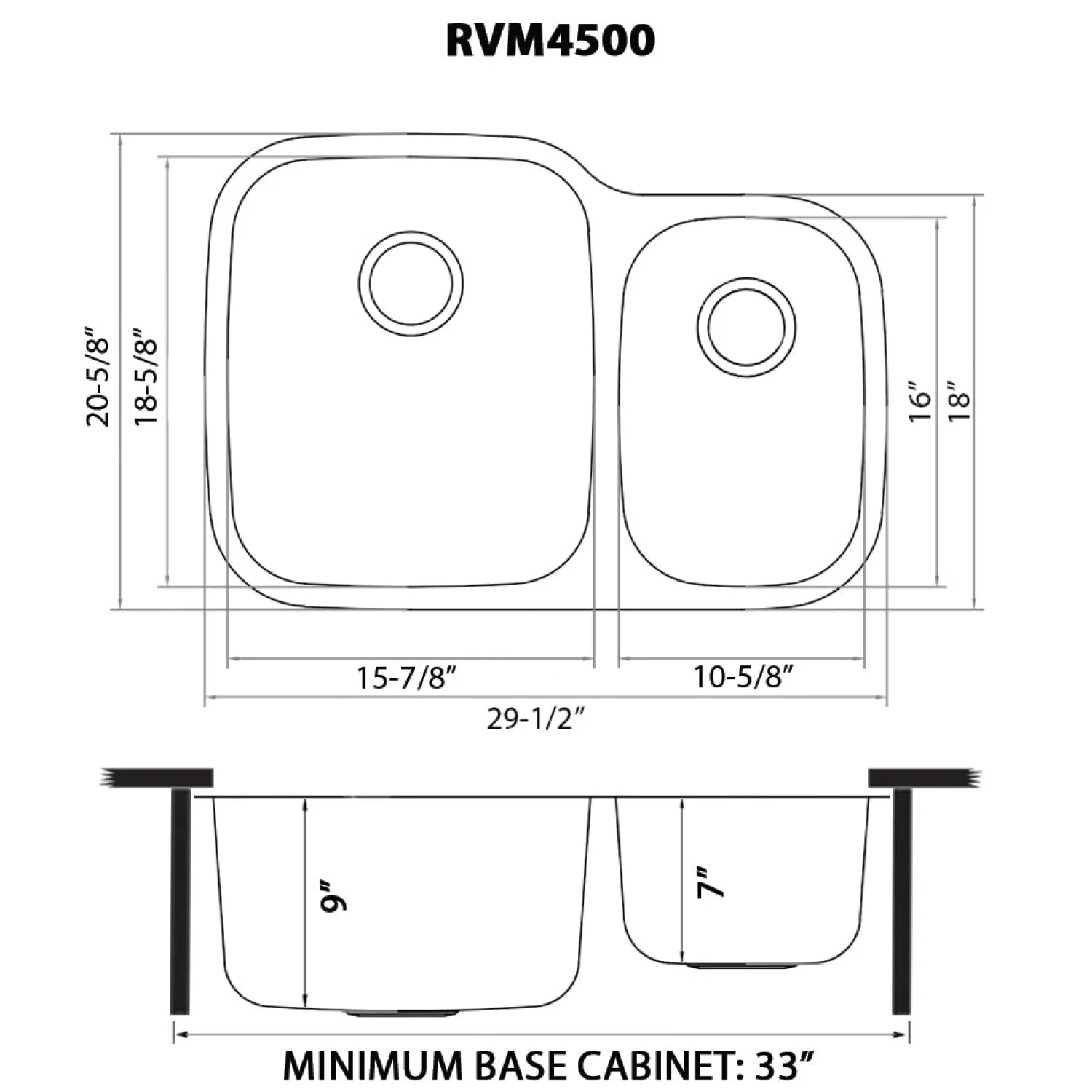 Discount 29" Undermount Double Bowl 16 Gauge Stainless Steel Kitchen Sink Stainless Steel Sinks|Double Bowl Sinks