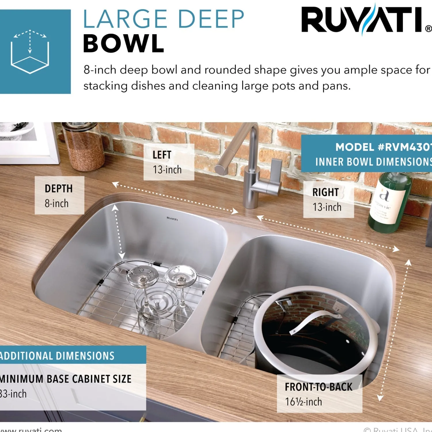 New 29" Undermount 50/50 Double Bowl 16 Gauge Stainless Steel Kitchen Sink Stainless Steel Sinks|Double Bowl Sinks