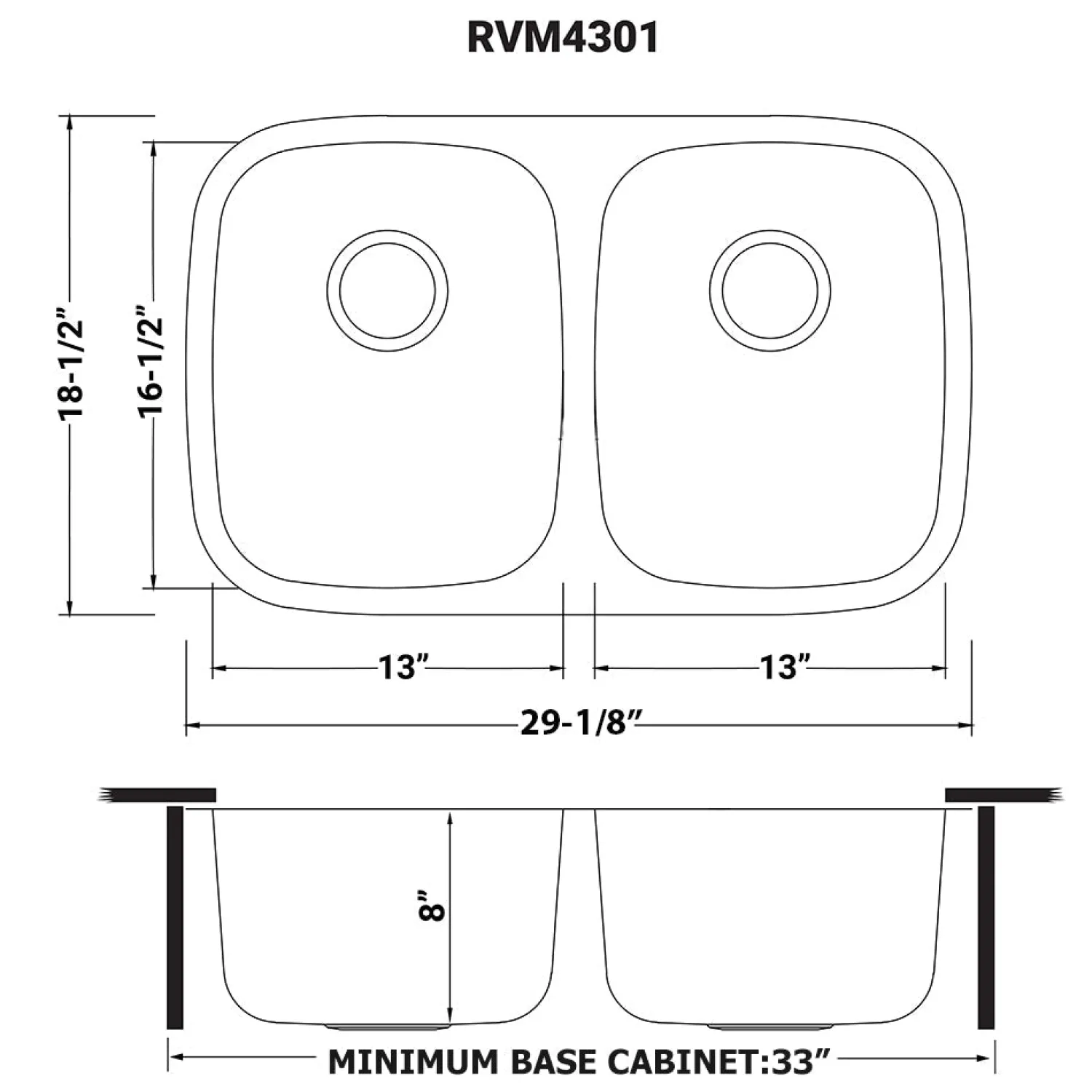 New 29" Undermount 50/50 Double Bowl 16 Gauge Stainless Steel Kitchen Sink Stainless Steel Sinks|Double Bowl Sinks