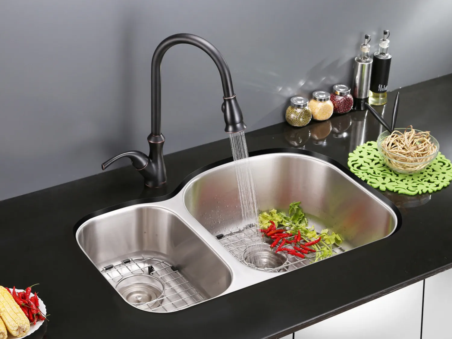 Sale 34" Undermount Double Bowl 16 Gauge Stainless Steel Kitchen Sink Stainless Steel Sinks|Double Bowl Sinks