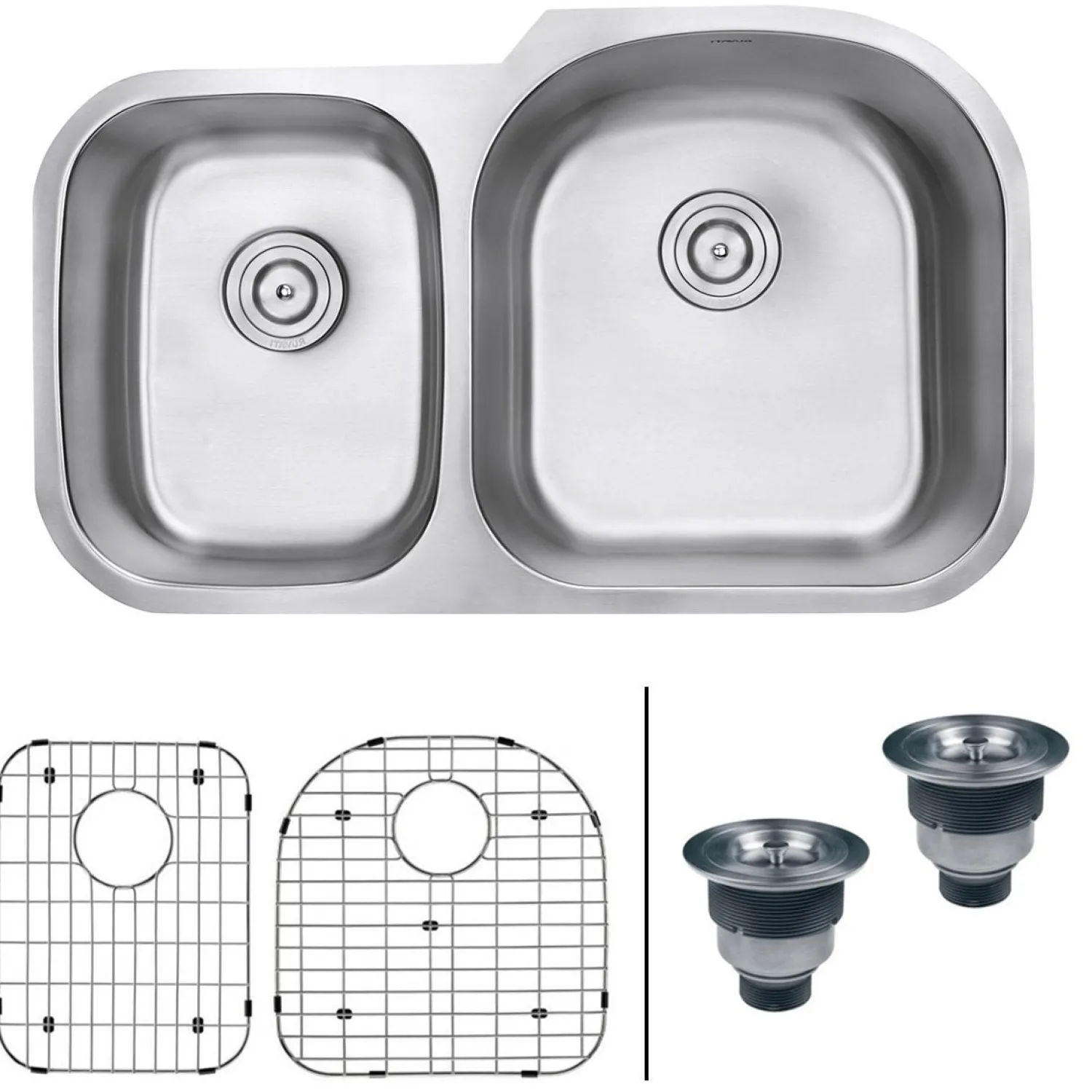 Sale 34" Undermount Double Bowl 16 Gauge Stainless Steel Kitchen Sink Stainless Steel Sinks|Double Bowl Sinks