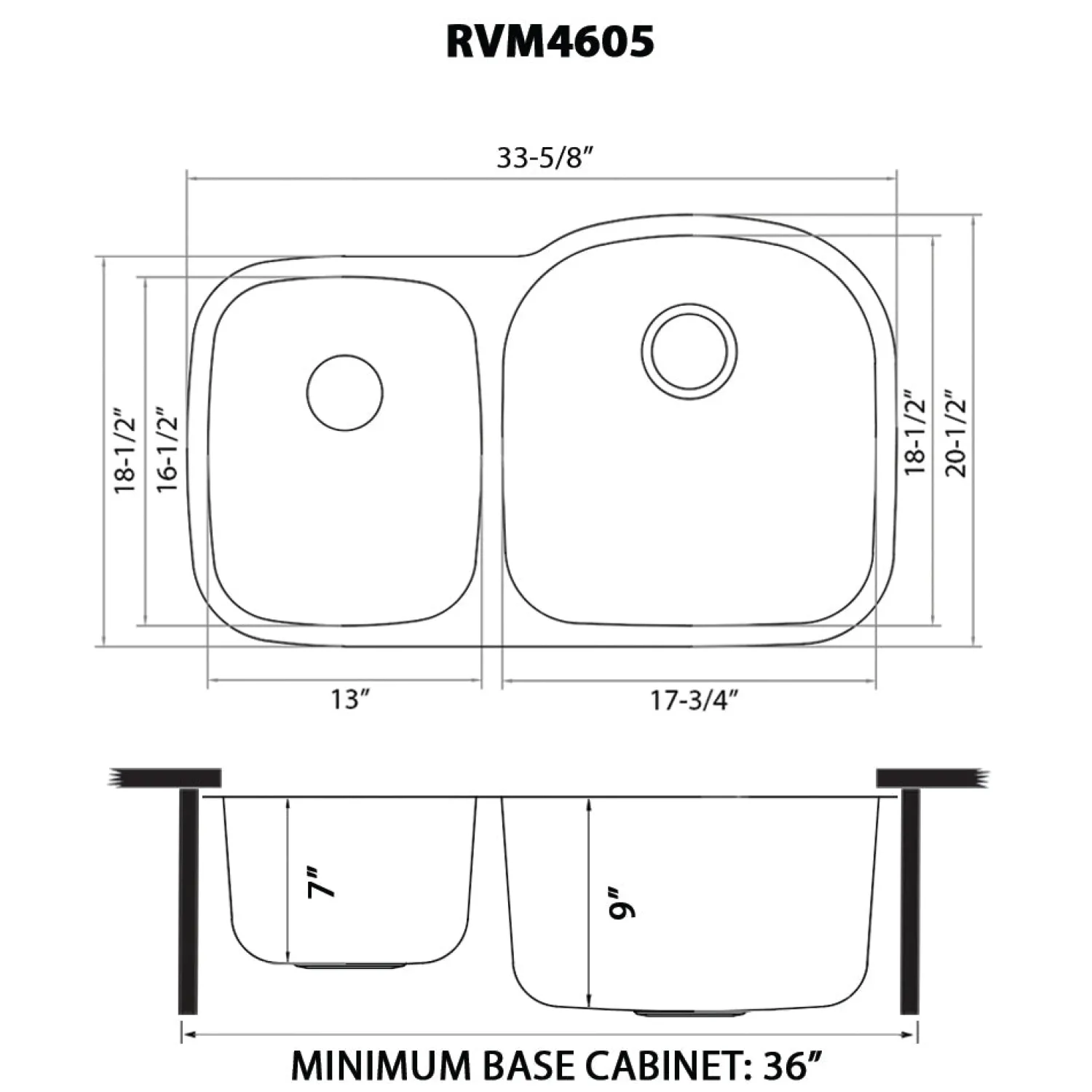Sale 34" Undermount Double Bowl 16 Gauge Stainless Steel Kitchen Sink Stainless Steel Sinks|Double Bowl Sinks