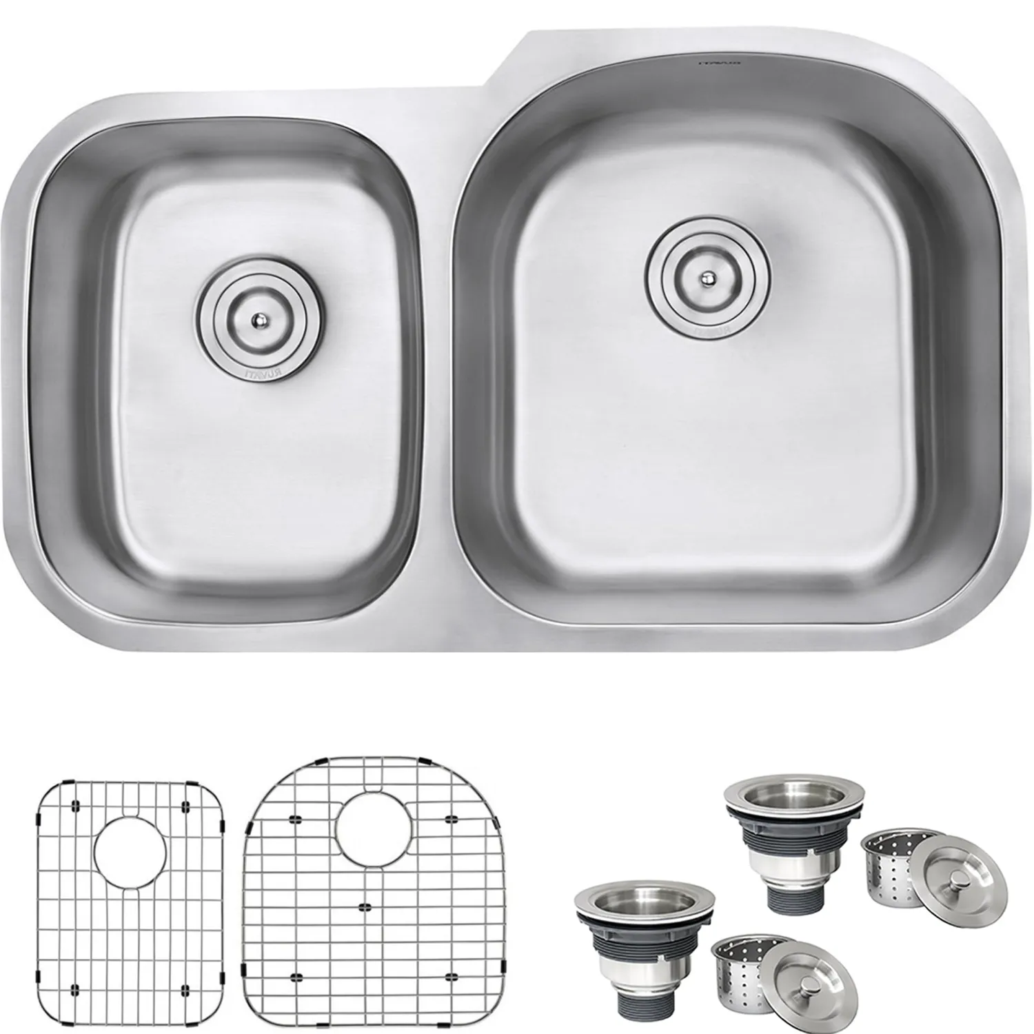 Sale 34" Undermount Double Bowl 16 Gauge Stainless Steel Kitchen Sink Stainless Steel Sinks|Double Bowl Sinks