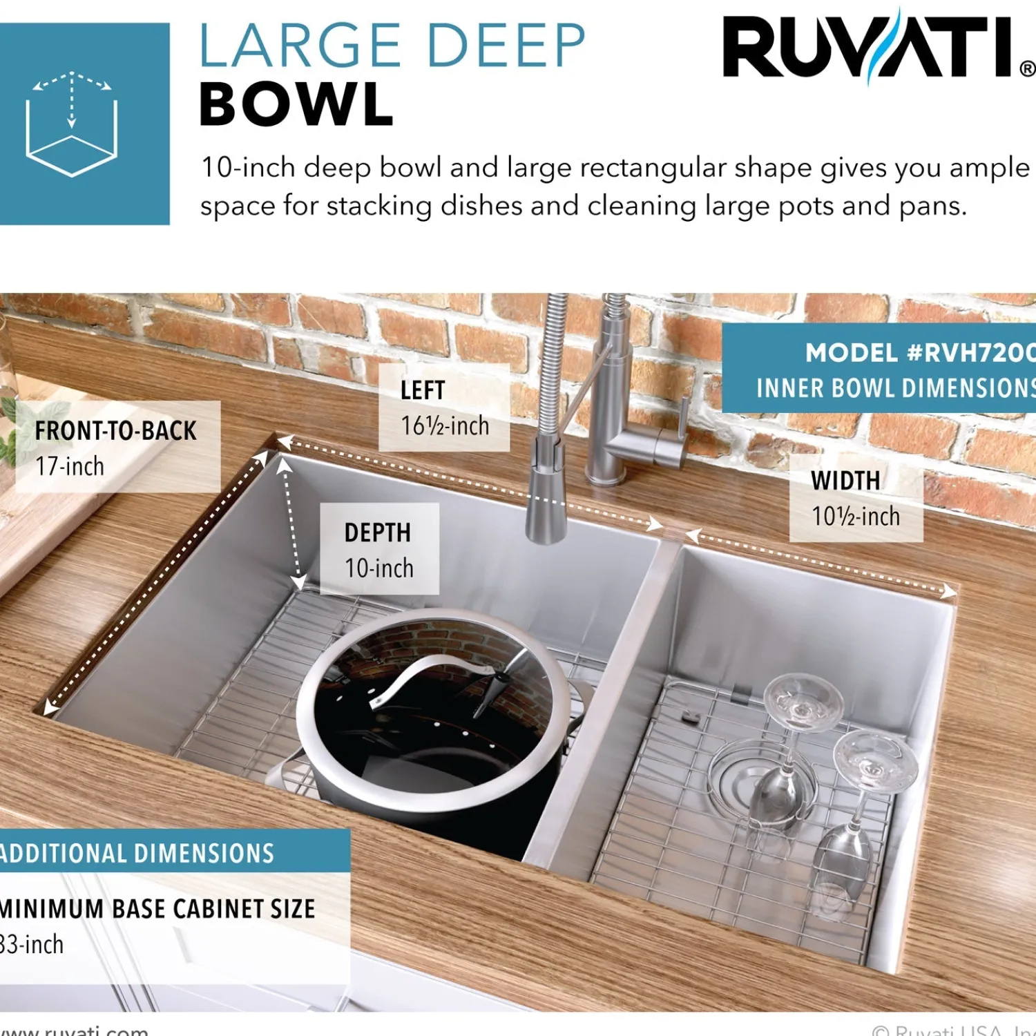Sale 29" Undermount 60/40 Double Bowl Zero Radius 16 Gauge Stainless Steel Kitchen Sink Stainless Steel Sinks|Double Bowl Sinks