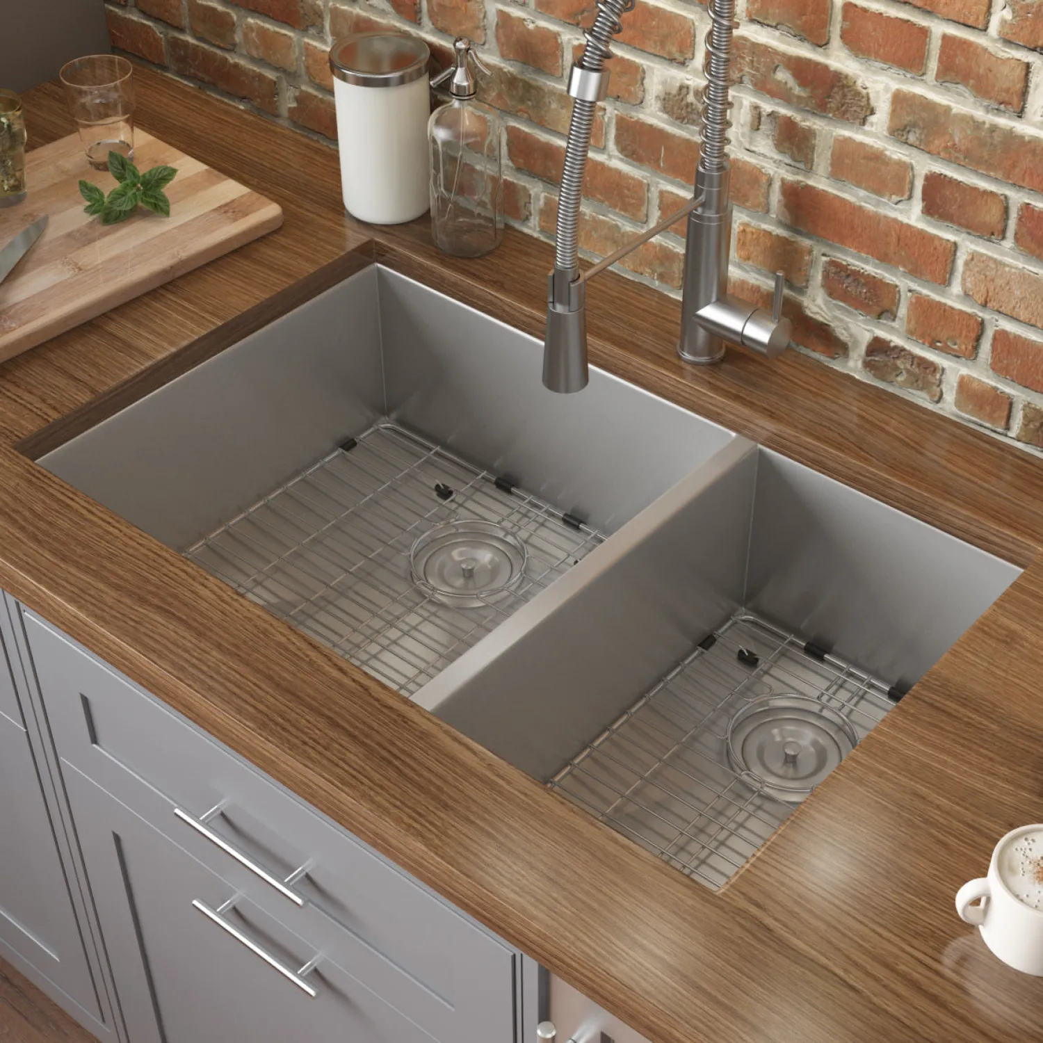 Sale 29" Undermount 60/40 Double Bowl Zero Radius 16 Gauge Stainless Steel Kitchen Sink Stainless Steel Sinks|Double Bowl Sinks