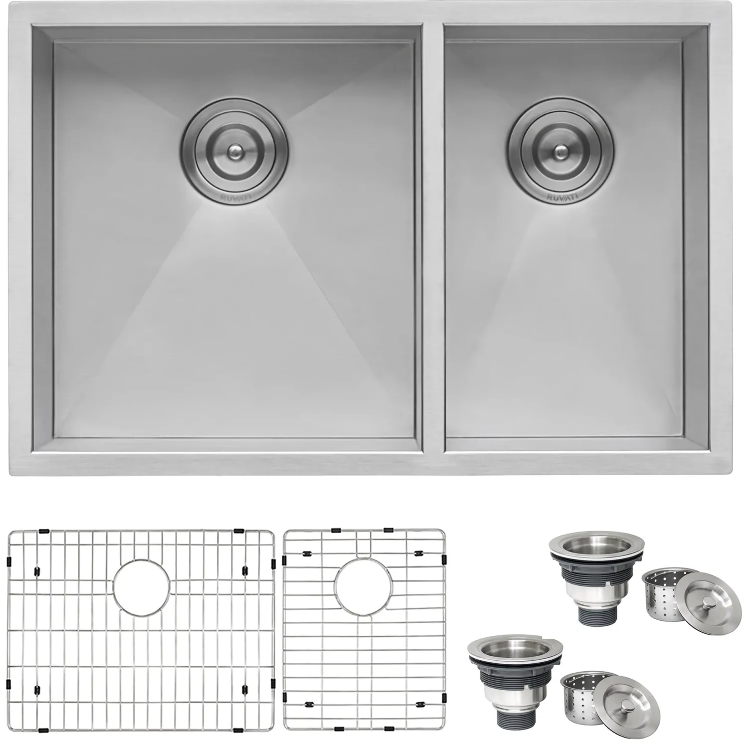 Sale 29" Undermount 60/40 Double Bowl Zero Radius 16 Gauge Stainless Steel Kitchen Sink Stainless Steel Sinks|Double Bowl Sinks