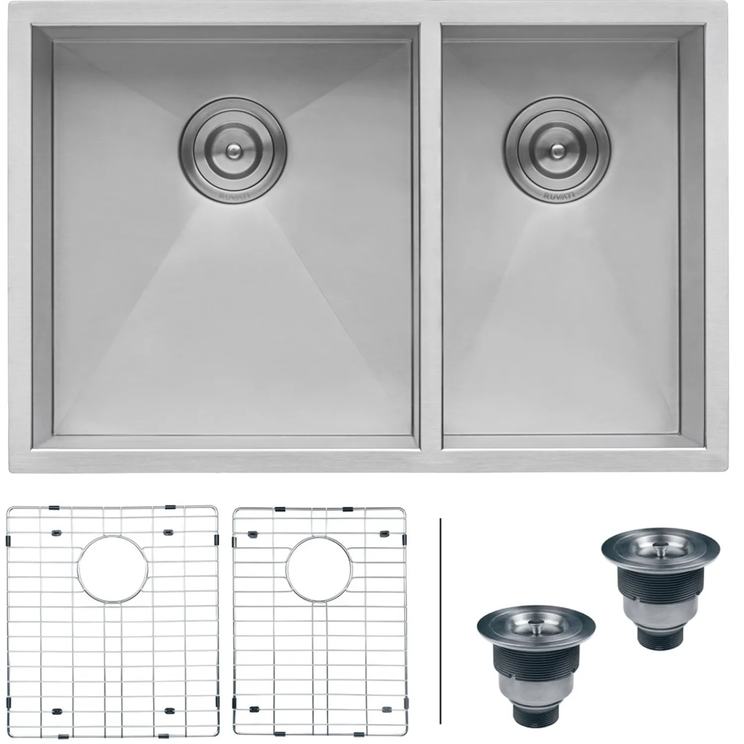 Sale 29" Undermount 60/40 Double Bowl Zero Radius 16 Gauge Stainless Steel Kitchen Sink Stainless Steel Sinks|Double Bowl Sinks