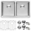 Best 31" Undermount 50/50 Double Bowl 16 Gauge Stainless Steel Kitchen Sink Stainless Steel Sinks|Double Bowl Sinks