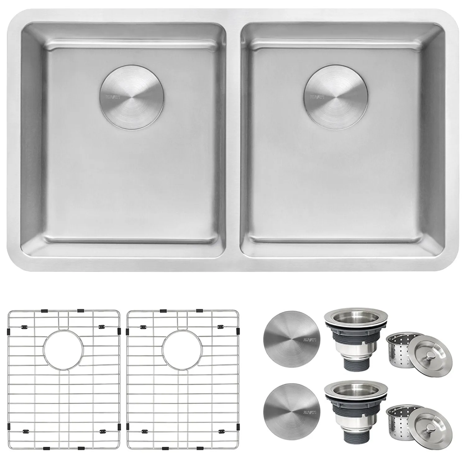 Best 31" Undermount 50/50 Double Bowl 16 Gauge Stainless Steel Kitchen Sink Stainless Steel Sinks|Double Bowl Sinks