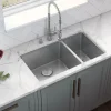 Hot 32" Undermount 70/30 Double Bowl 16 Gauge Stainless Steel Kitchen Sink Stainless Steel Sinks|Double Bowl Sinks