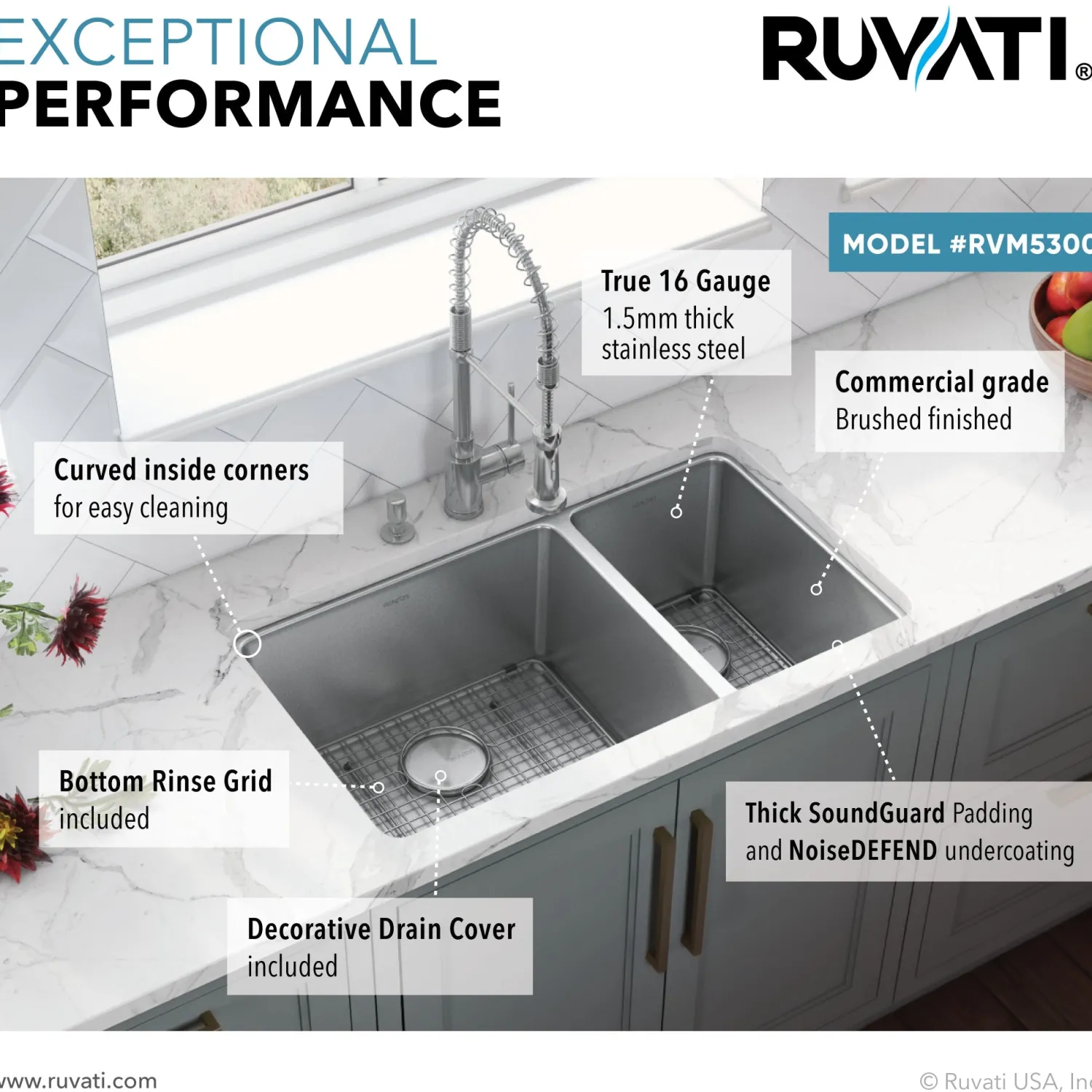 Hot 32" Undermount 70/30 Double Bowl 16 Gauge Stainless Steel Kitchen Sink Stainless Steel Sinks|Double Bowl Sinks