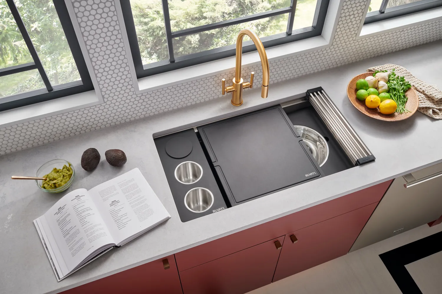 Clearance 33" Undermount Dual-Tier Workstation Kitchen Sink Workstation Sinks|Stainless Steel Sinks