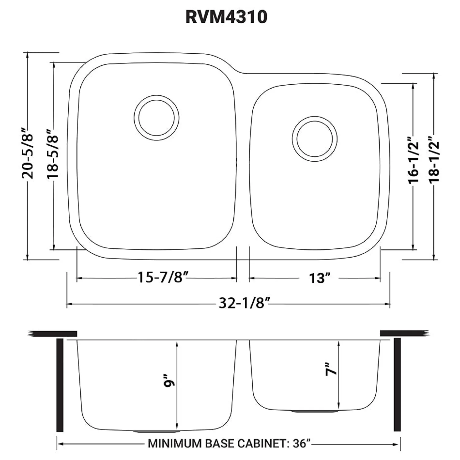 Best 32" Undermount 16 Gauge Double Bowl Stainless Steel Kitchen Sink Stainless Steel Sinks|Double Bowl Sinks