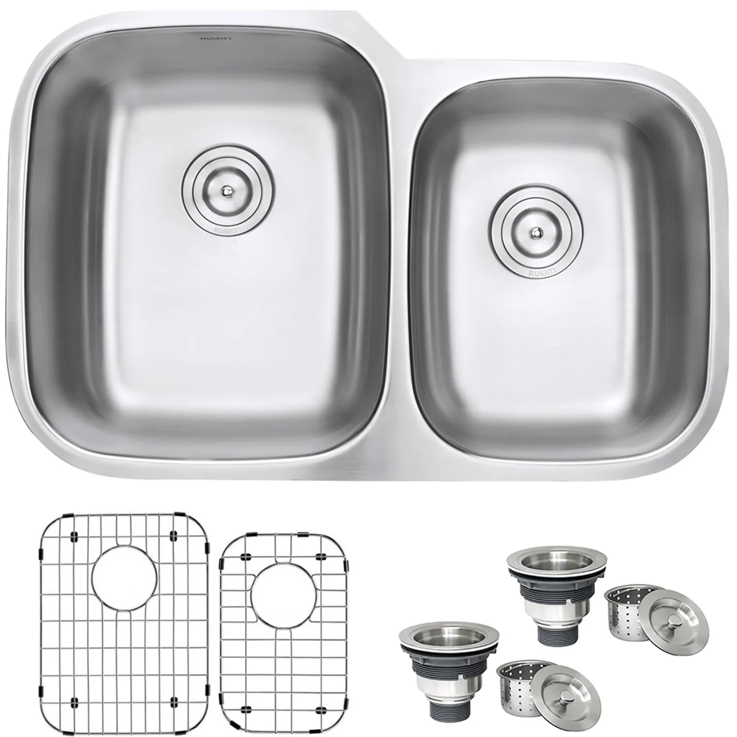 Best 32" Undermount 16 Gauge Double Bowl Stainless Steel Kitchen Sink Stainless Steel Sinks|Double Bowl Sinks