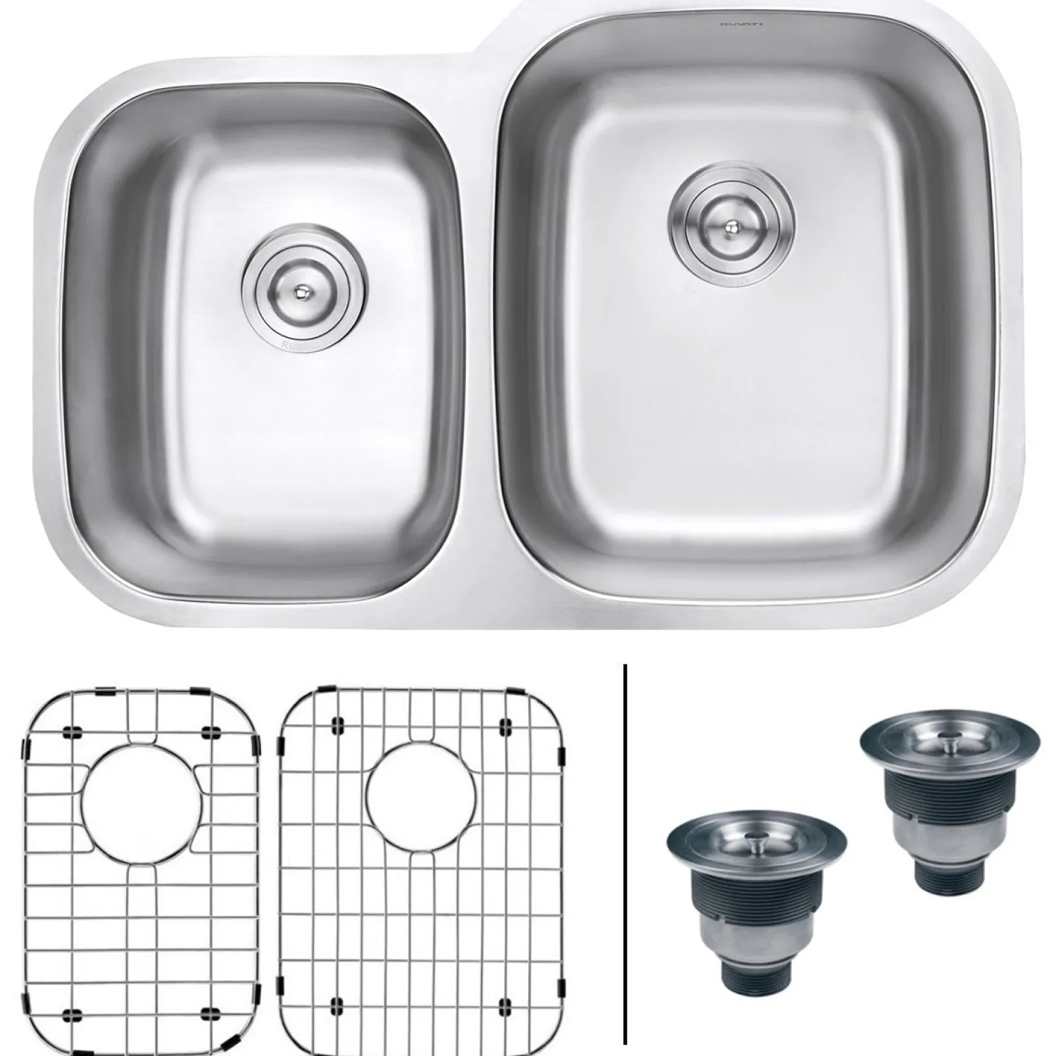 Best 32" Undermount 16 Gauge Double Bowl Stainless Steel Kitchen Sink Stainless Steel Sinks|Double Bowl Sinks