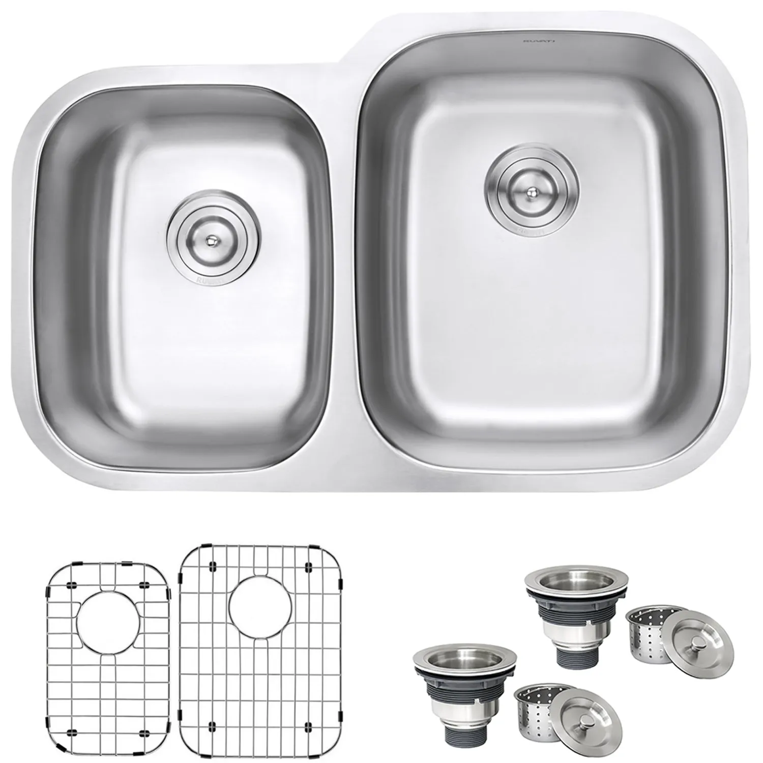 Best 32" Undermount 16 Gauge Double Bowl Stainless Steel Kitchen Sink Stainless Steel Sinks|Double Bowl Sinks