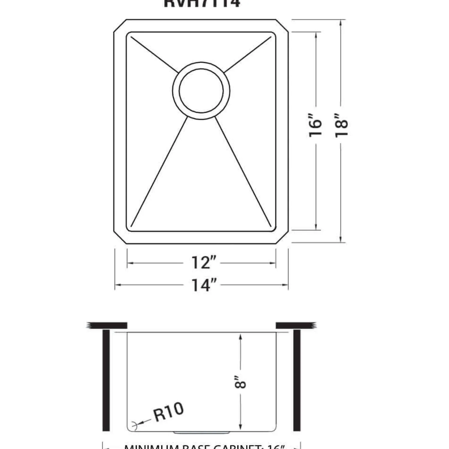 14" Undermount 16 Gauge Gunmetal Bar Prep Sink Gunmetal, Brass, & Gold|Bar / Prep Sinks