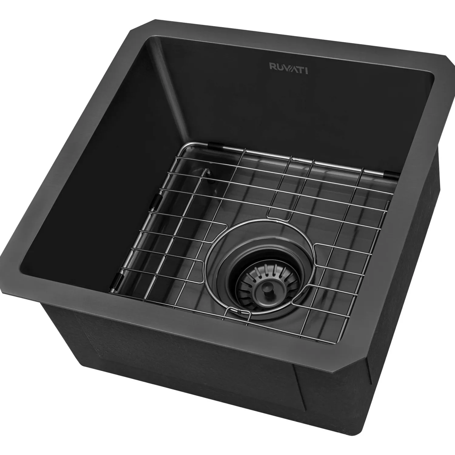 Online 15" Undermount 16 Gauge Gunmetal Bar Prep Sink Gunmetal, Brass, & Gold|Bar / Prep Sinks