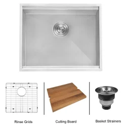 Outlet 23" Undermount 16 Gauge Laundry Utility Workstation Sink | 13" Deep Laundry & Utility Sinks|Undermount Sinks