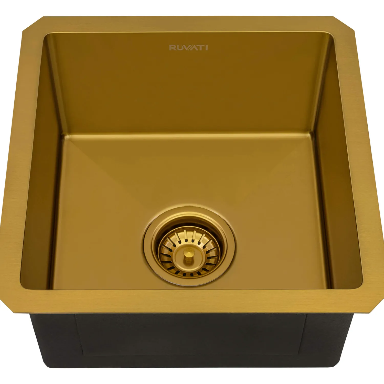 15" Undermount 16 Gauge Matte Gold Bar Prep Sink Gunmetal, Brass, & Gold|Bar / Prep Sinks