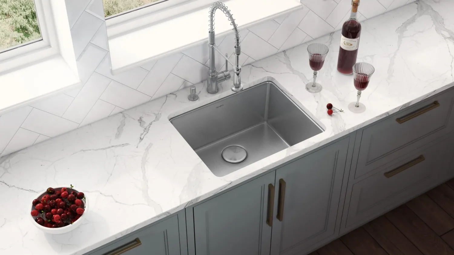 Sale 23" Undermount 16 Gauge Stainless Steel Kitchen Sink Stainless Steel Sinks|Single Bowl Sinks