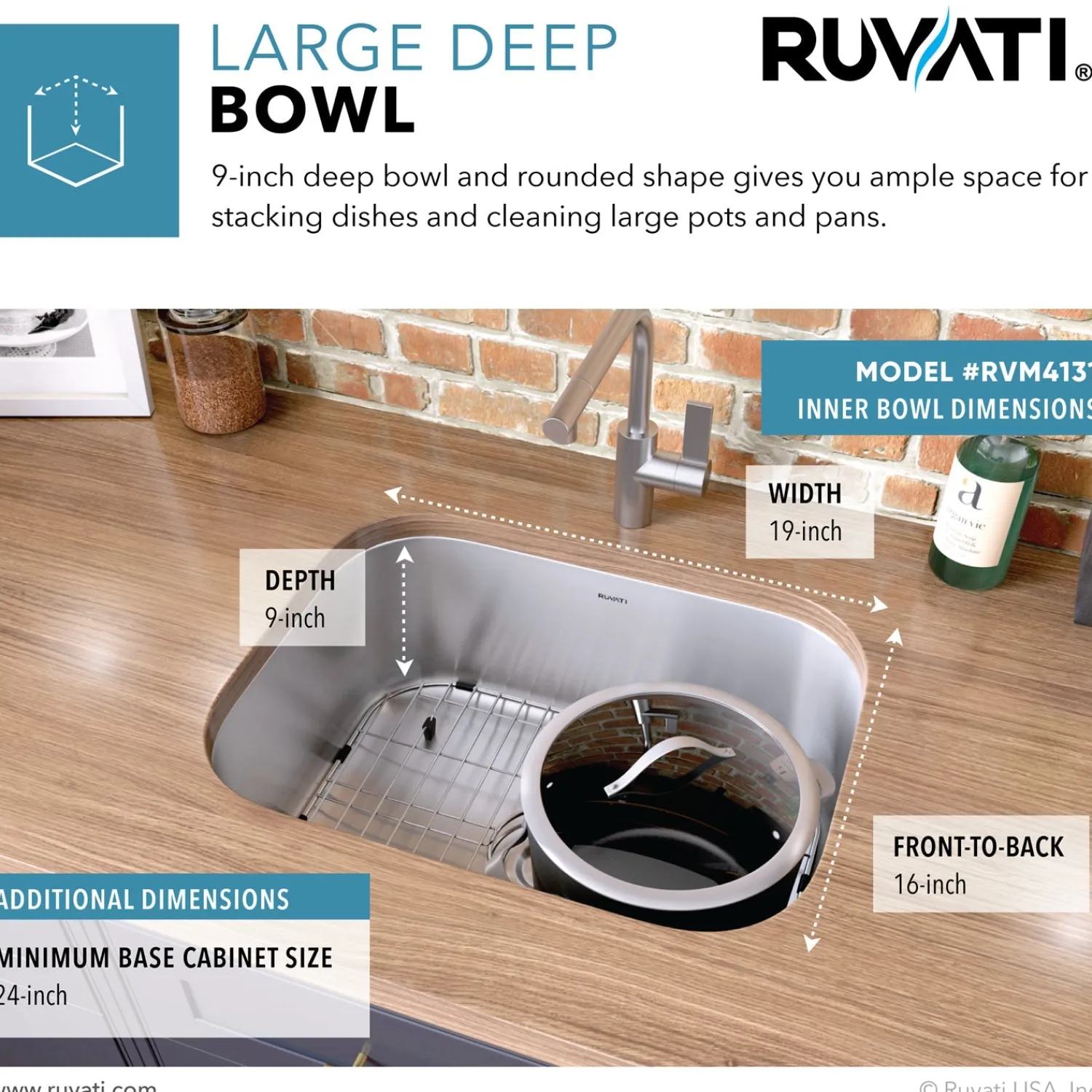 Sale 21" Undermount 16 Gauge Stainless Steel Single Bowl Kitchen Sink Stainless Steel Sinks|Sinks For Tight Spaces