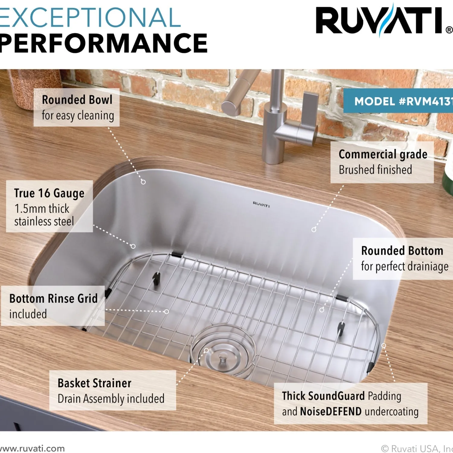 Sale 21" Undermount 16 Gauge Stainless Steel Single Bowl Kitchen Sink Stainless Steel Sinks|Sinks For Tight Spaces