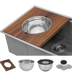 Best 57" Undermount 16 Gauge Stainless Steel Workstation Sink Undermount Sinks|Single Bowl Sinks