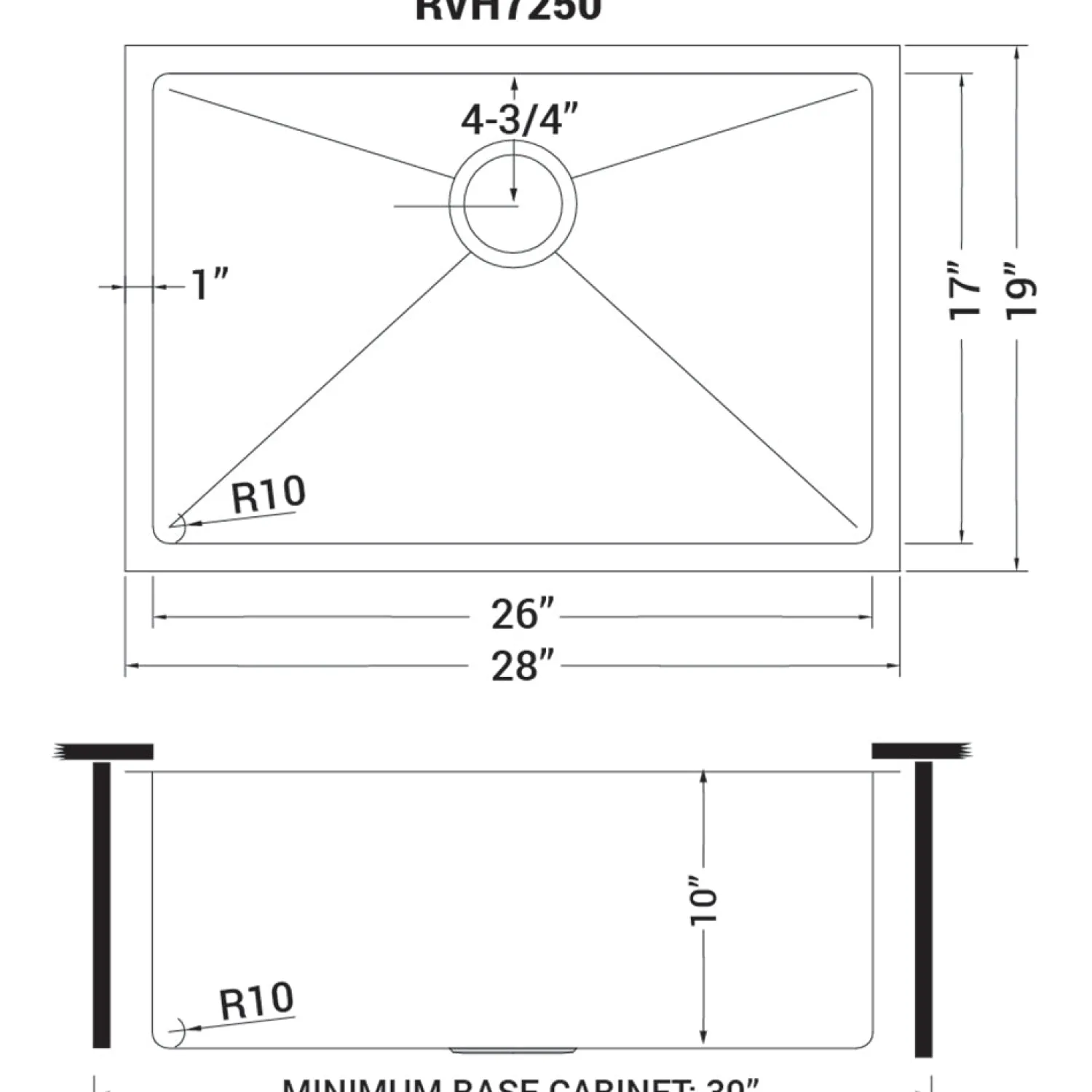 New 28" Undermount 16 Gauge Tight Radius Stainless Steel Single Bowl Kitchen Sink Stainless Steel Sinks|Single Bowl Sinks