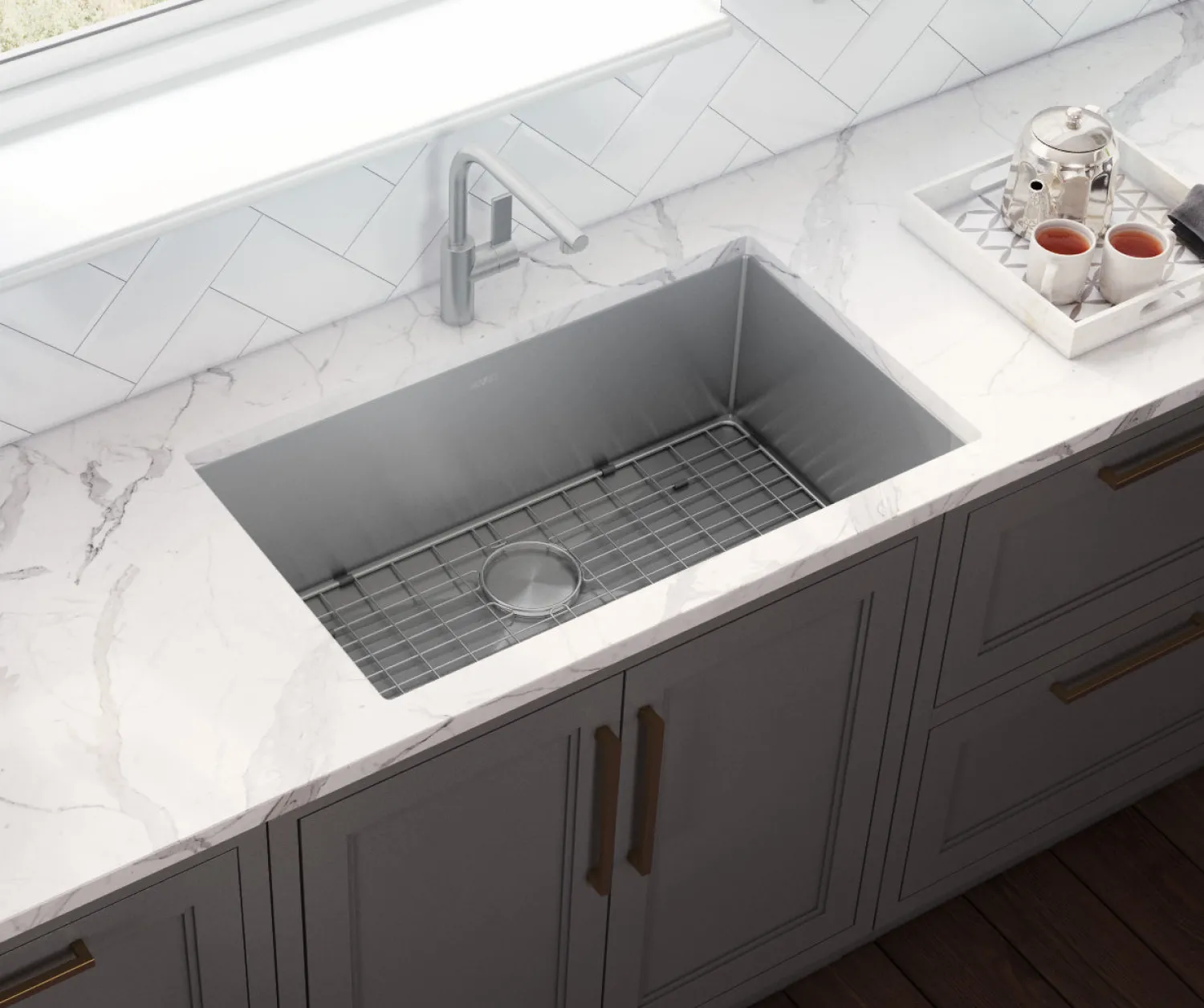 New 28" Undermount 16 Gauge Tight Radius Stainless Steel Single Bowl Kitchen Sink Stainless Steel Sinks|Single Bowl Sinks