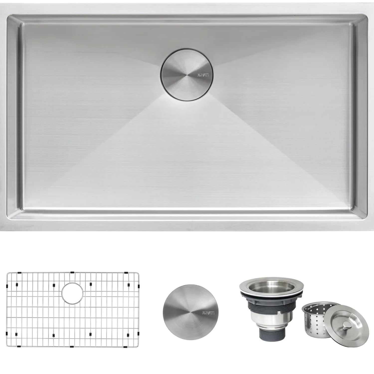 Clearance 32" Undermount 16 Gauge Tight Radius Stainless Steel Single Bowl Kitchen Sink Stainless Steel Sinks|Single Bowl Sinks