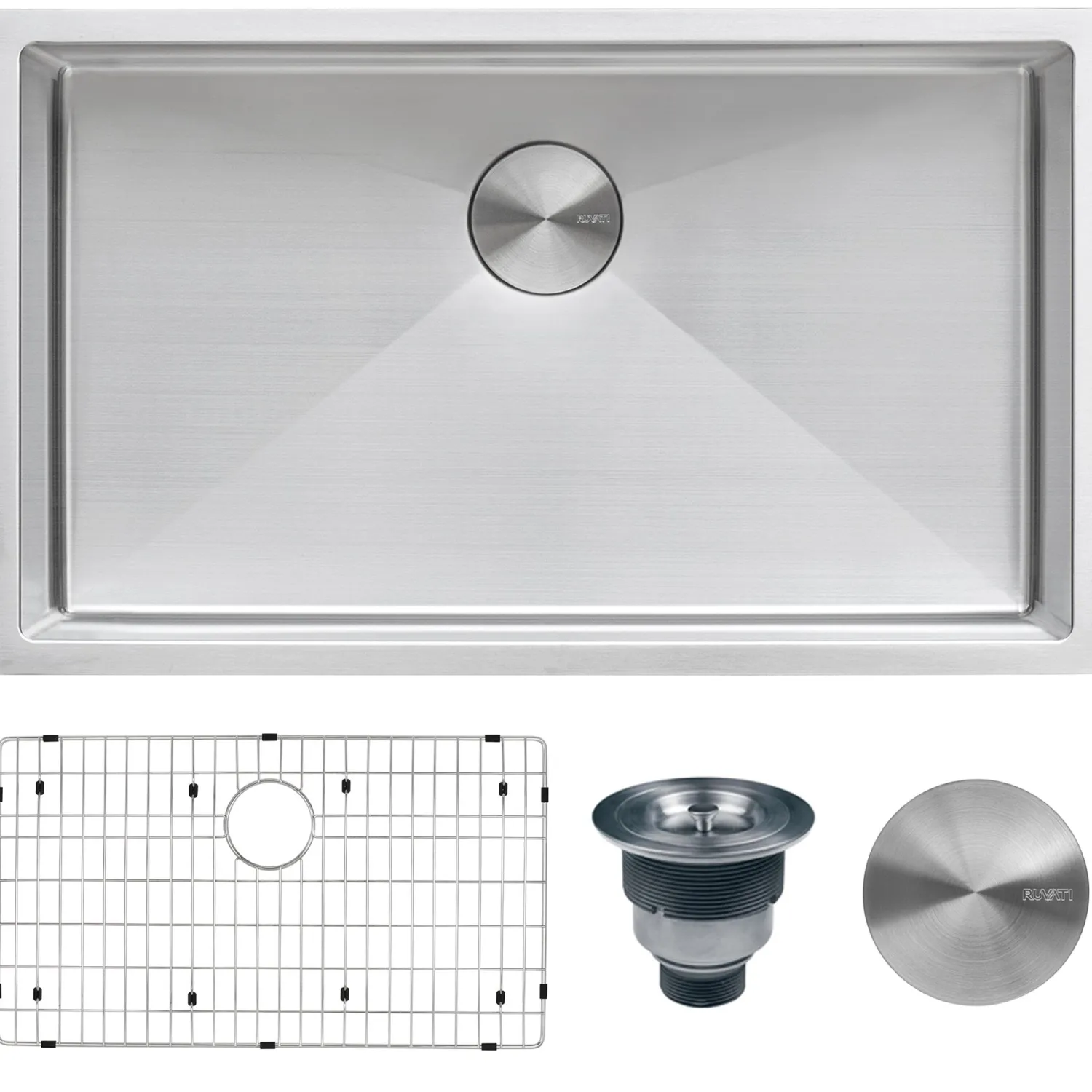 Clearance 32" Undermount 16 Gauge Tight Radius Stainless Steel Single Bowl Kitchen Sink Stainless Steel Sinks|Single Bowl Sinks