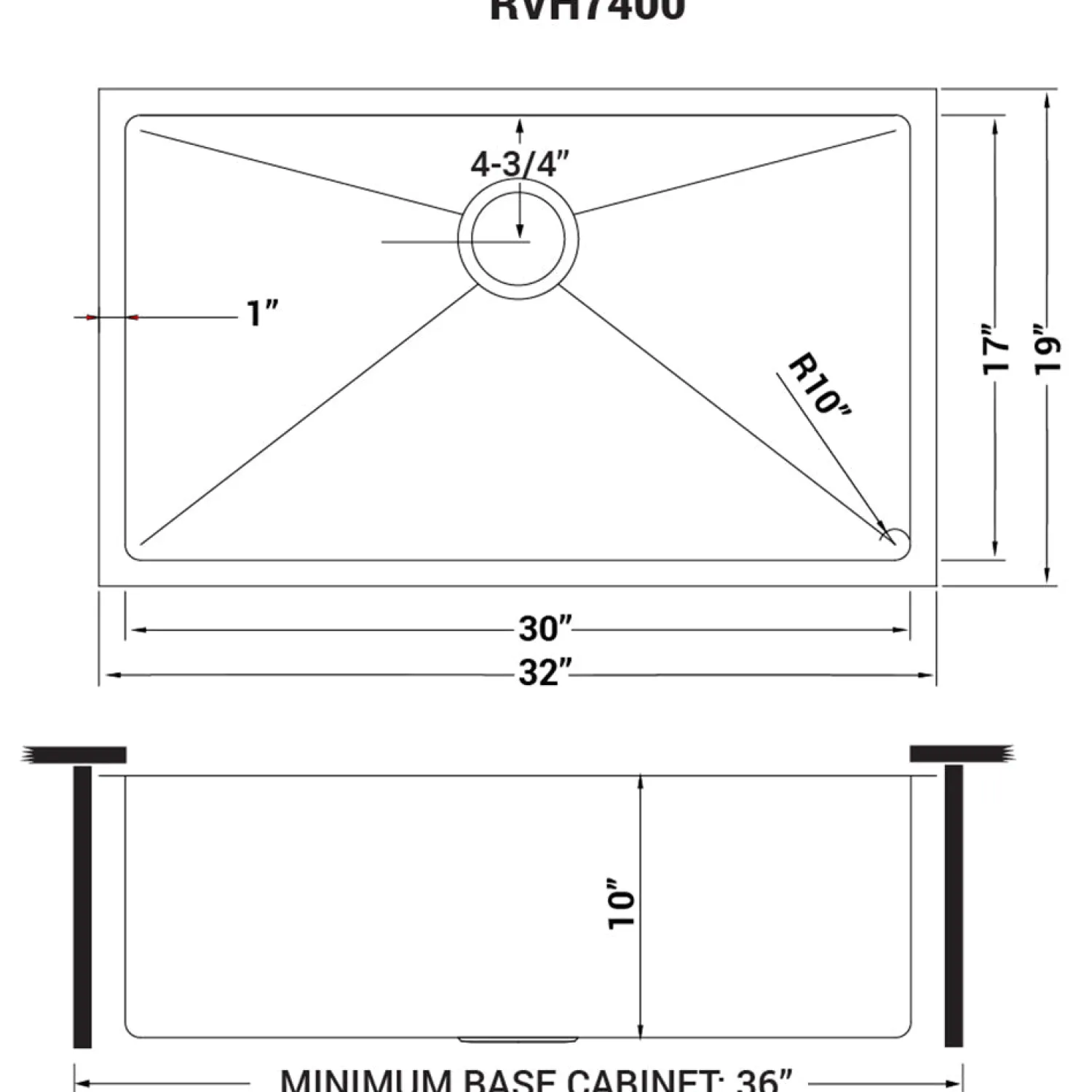 Clearance 32" Undermount 16 Gauge Tight Radius Stainless Steel Single Bowl Kitchen Sink Stainless Steel Sinks|Single Bowl Sinks