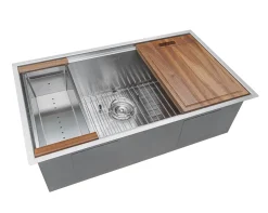 New 32" Undermount 16 Gauge Workstation Stainless Steel Kitchen Sink - RVH8300 Workstation Sinks|Stainless Steel Sinks