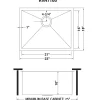 Discount 23" Undermount 16 Gauge Zero Radius Stainless Steel Single Bowl Kitchen Sink Stainless Steel Sinks|Single Bowl Sinks