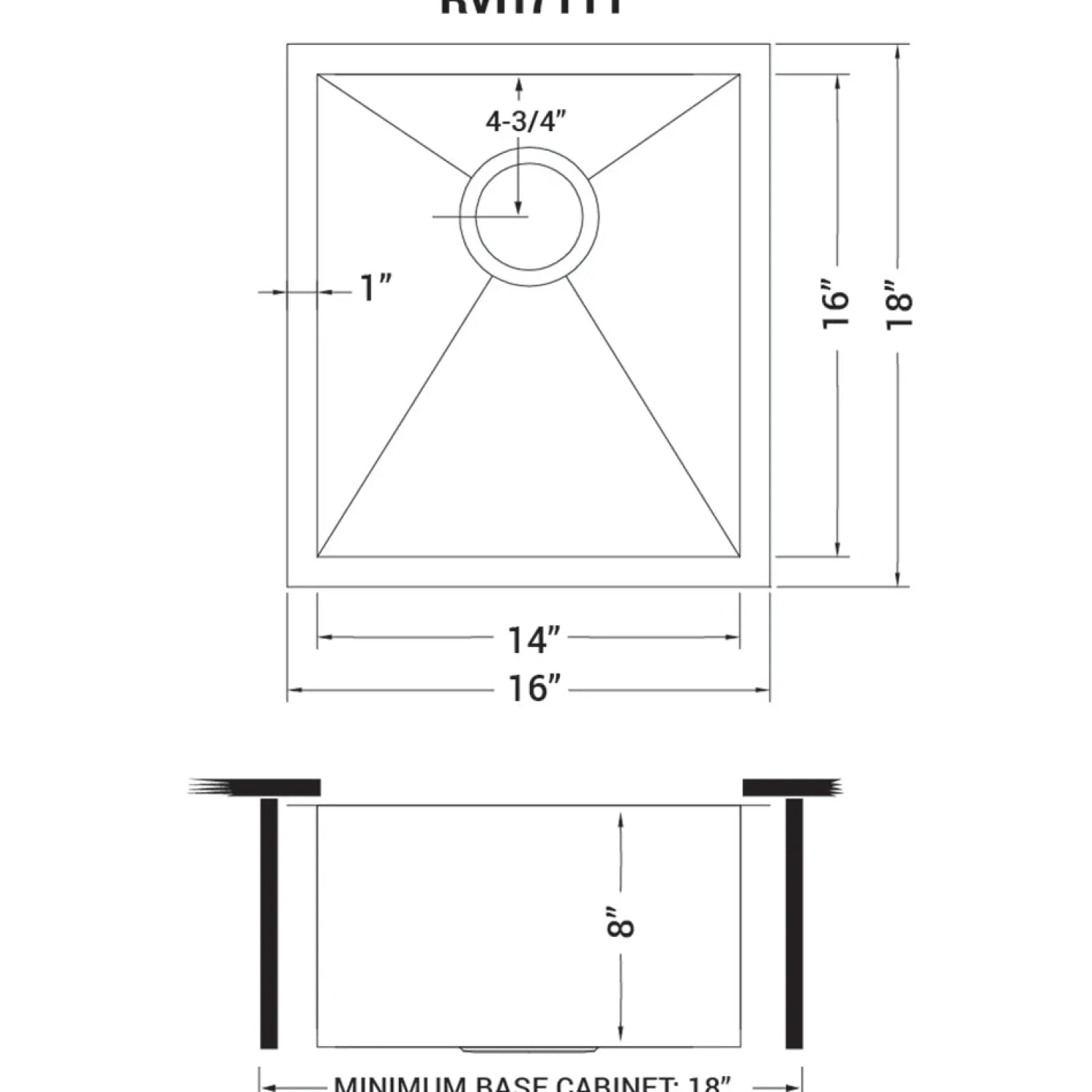 Discount 16" Undermount 16 Gauge Zero Radius Stainless Steel Single Bowl Bar Prep Sink Bar / Prep Sinks