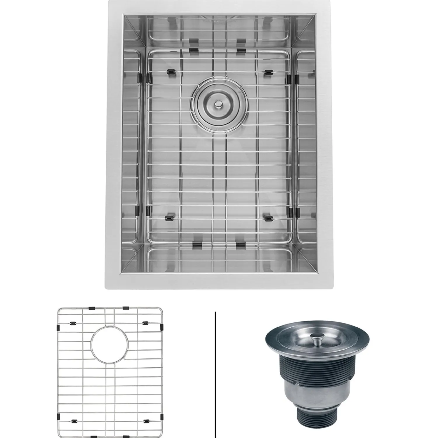 Outlet 14" Undermount 16 Gauge Zero Radius Stainless Steel Single Bowl Bar Prep Kitchen Sink Bar / Prep Sinks