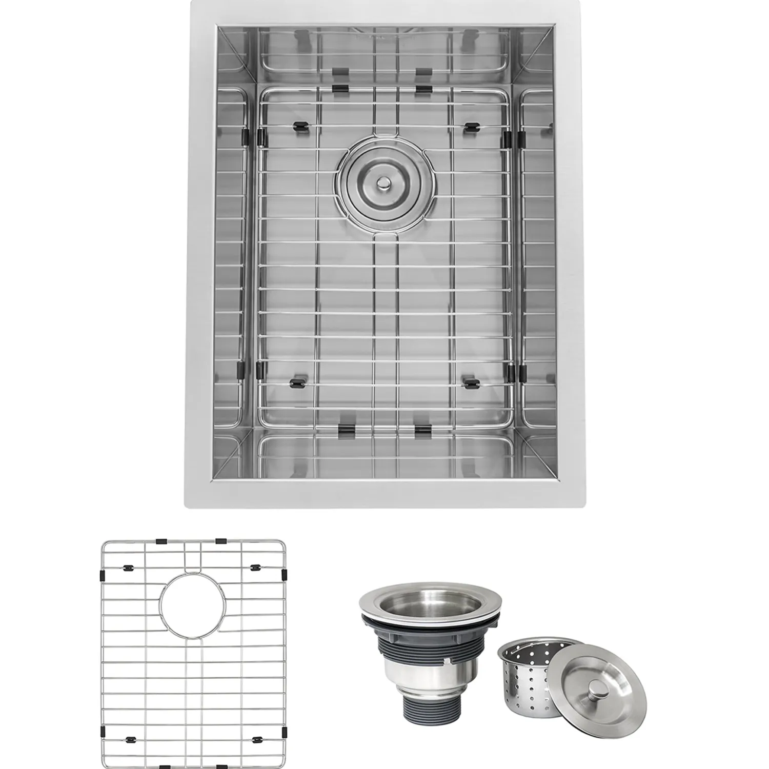 Outlet 14" Undermount 16 Gauge Zero Radius Stainless Steel Single Bowl Bar Prep Kitchen Sink Bar / Prep Sinks
