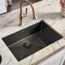 Best 33" Undermount Gunmetal 16 Gauge Stainless Steel Kitchen Sink Stainless Steel Sinks|Gunmetal, Brass, & Gold