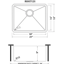 Hot 21" Undermount Kitchen Sink in 16 Gauge Gunmetal Bar / Prep Sinks