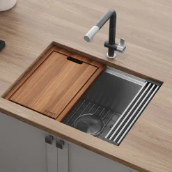 New 24" Undermount Stainless Workstation Kitchen Sink Workstation Sinks|Single Bowl Sinks