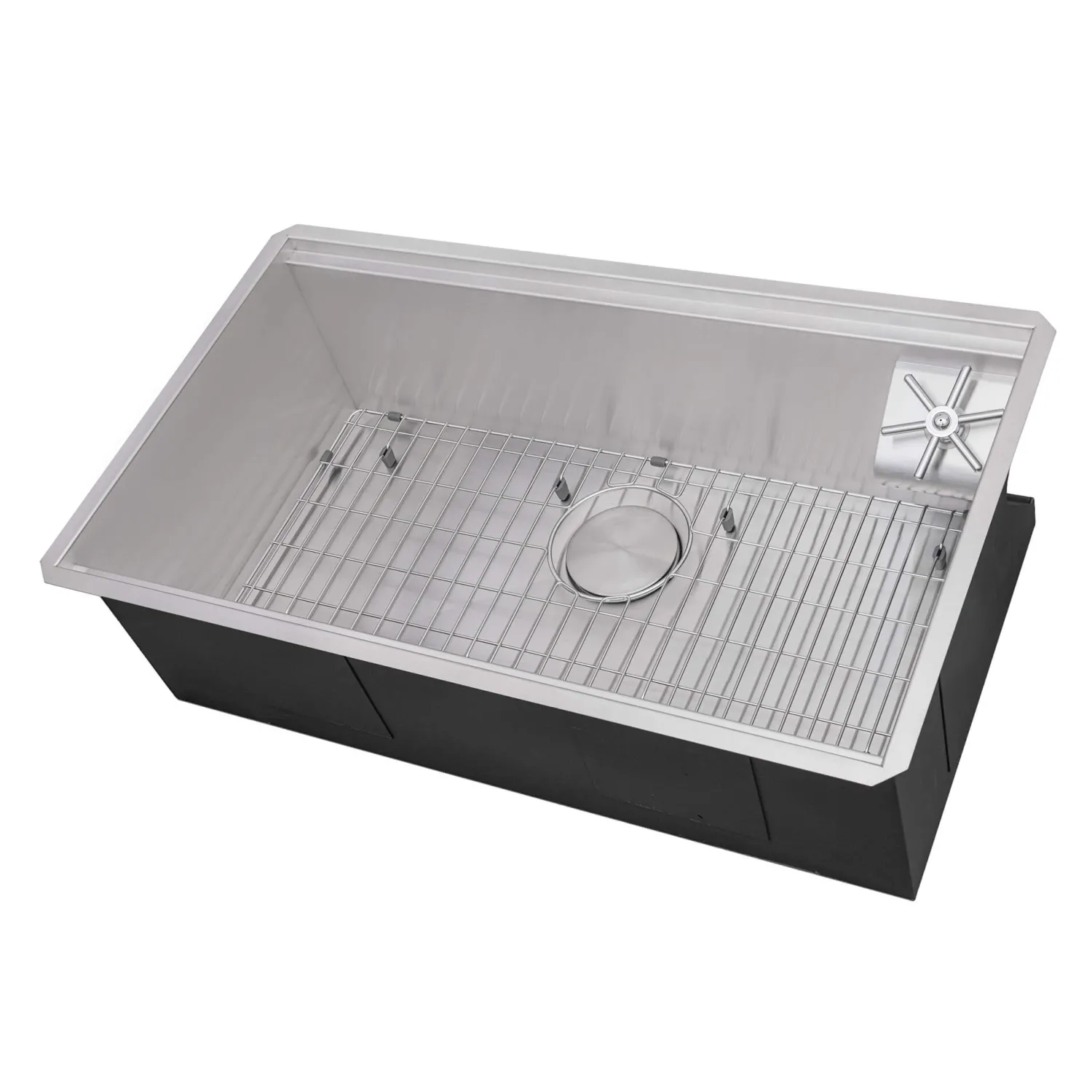 Outlet 32" Undermount Workstation Kitchen Sink with Glass Rinser Workstation Sinks|Stainless Steel Sinks
