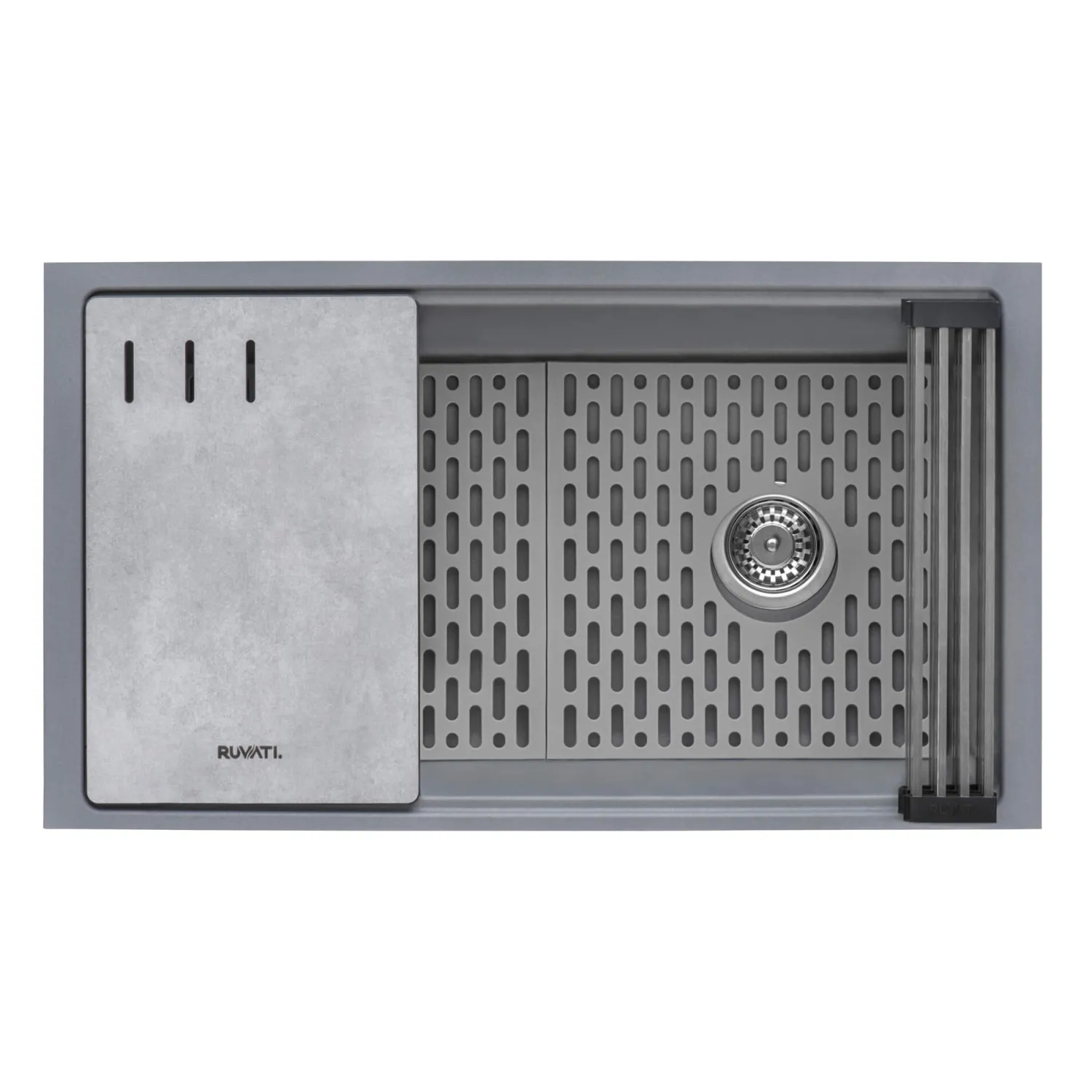 Clearance 33" Undermount Workstation Granite Composite Kitchen Sink Urban Gray Single Bowl Sinks|Workstation Sinks