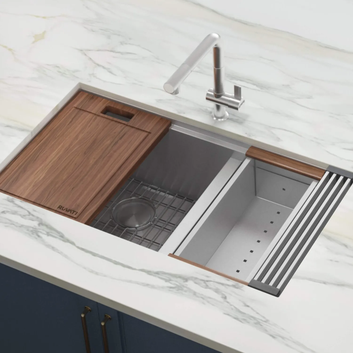 New 36" Undermount Workstation 60/40 Bowl Kitchen Sink Workstation Sinks|Double Bowl Sinks