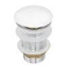 New White Ceramic Top Push Pop-up Drain for Bathroom Sinks without Overflow Sink Drains|Overflow Bathroom Sink Drains